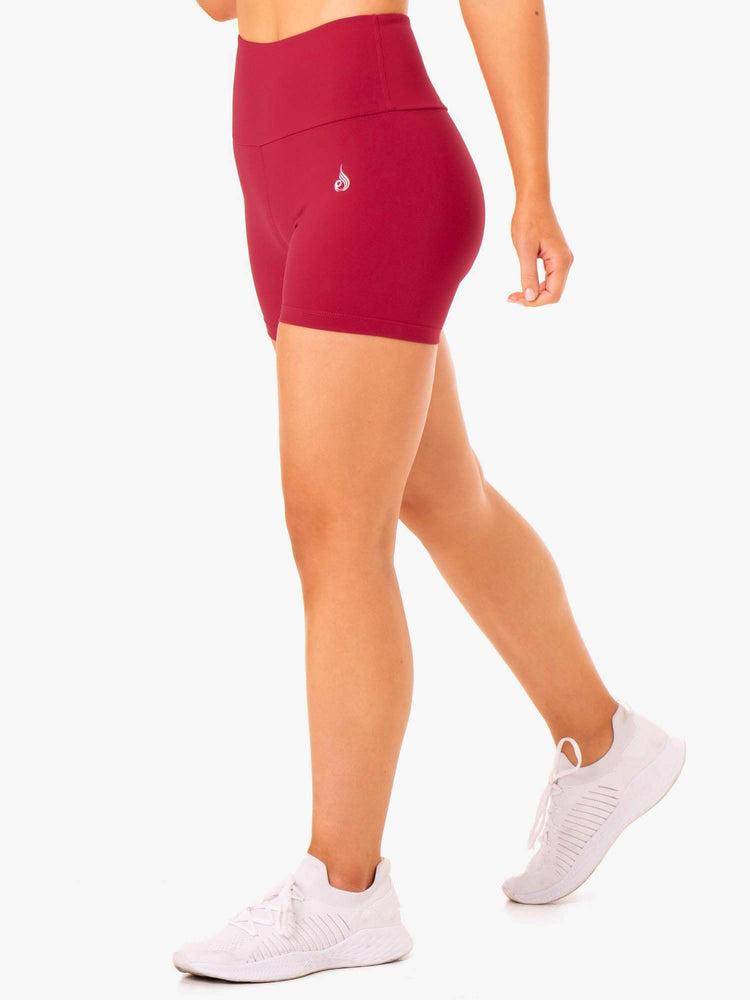 Szorty Damskie Ryderwear Women Shorts Staples Scrunch Bum Mid Length Bordowe Czerwone | PL2164OR