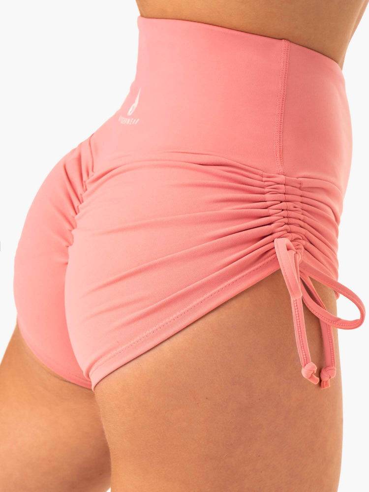 Szorty Damskie Ryderwear Women Shorts Staples Scrunch Bum Tie Up Różowe Różowe | PL2183WY