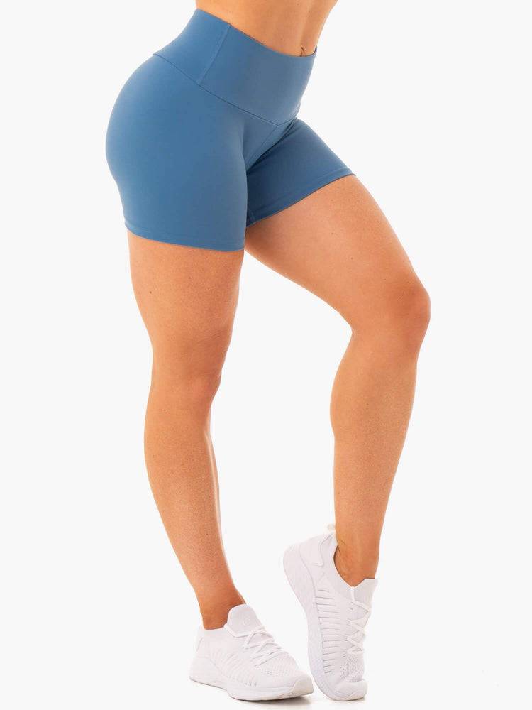 Szorty Damskie Ryderwear Women Shorts Staples Scrunch Bum Mid Length Szare Niebieskie | PL2206NB