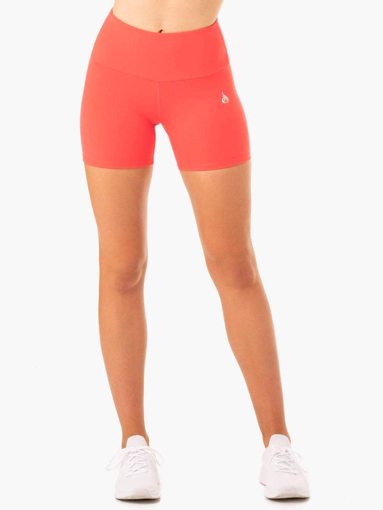 Szorty Damskie Ryderwear Women Shorts Staples Scrunch Bum Mid Length Koralowe | PL2207MA