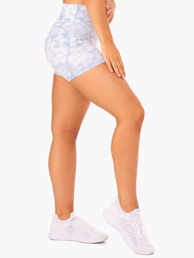 Szorty Damskie Ryderwear Women Shorts Tie Dye Mid Length Szare Niebieskie | PL2136UT