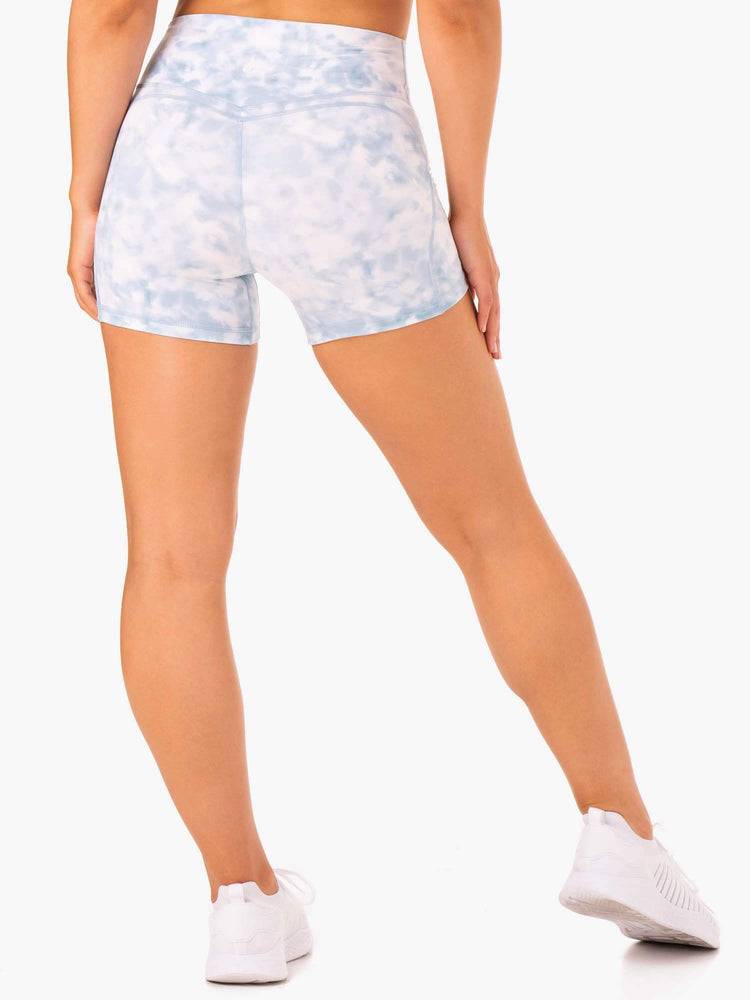 Szorty Damskie Ryderwear Women Shorts Tie Dye Mid Length Szare Niebieskie | PL2136UT