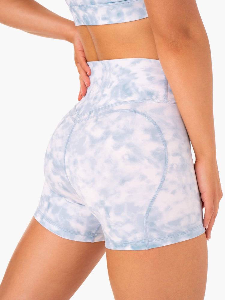 Szorty Damskie Ryderwear Women Shorts Tie Dye Mid Length Szare Niebieskie | PL2136UT