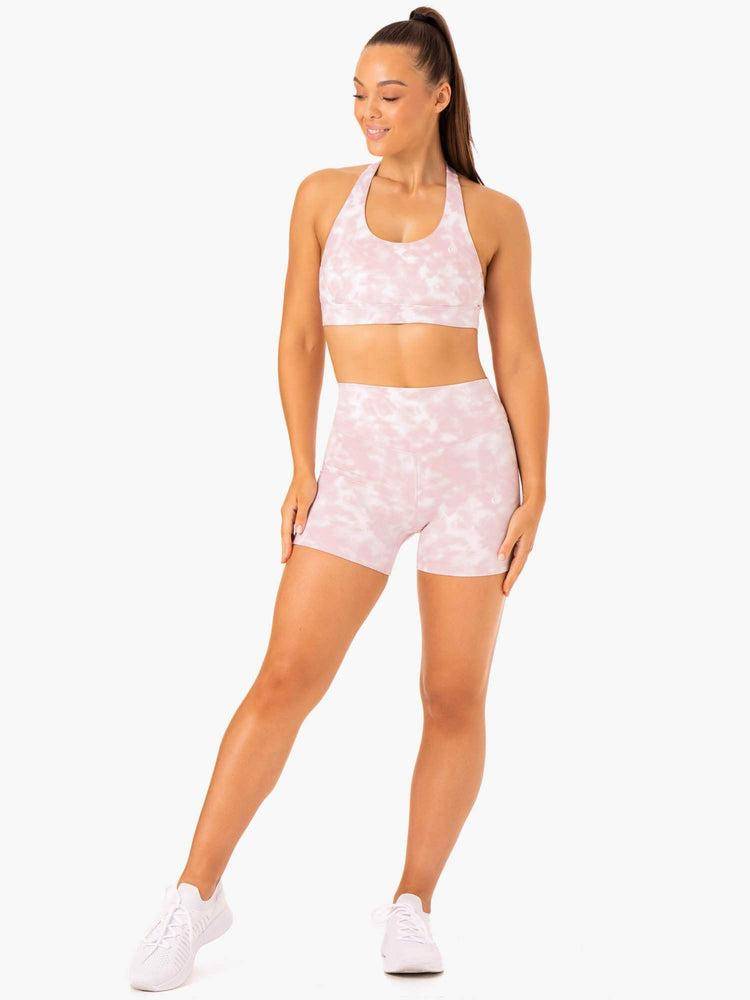 Szorty Damskie Ryderwear Women Shorts Tie Dye Mid Length Fioletowe Różowe | PL2161YU