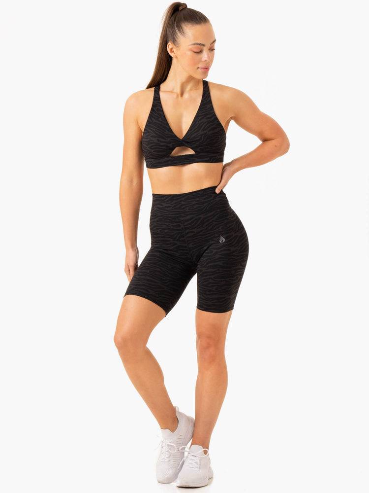 Szorty Damskie Ryderwear Women Shorts Transform Mid Length Czarne | PL2056TV