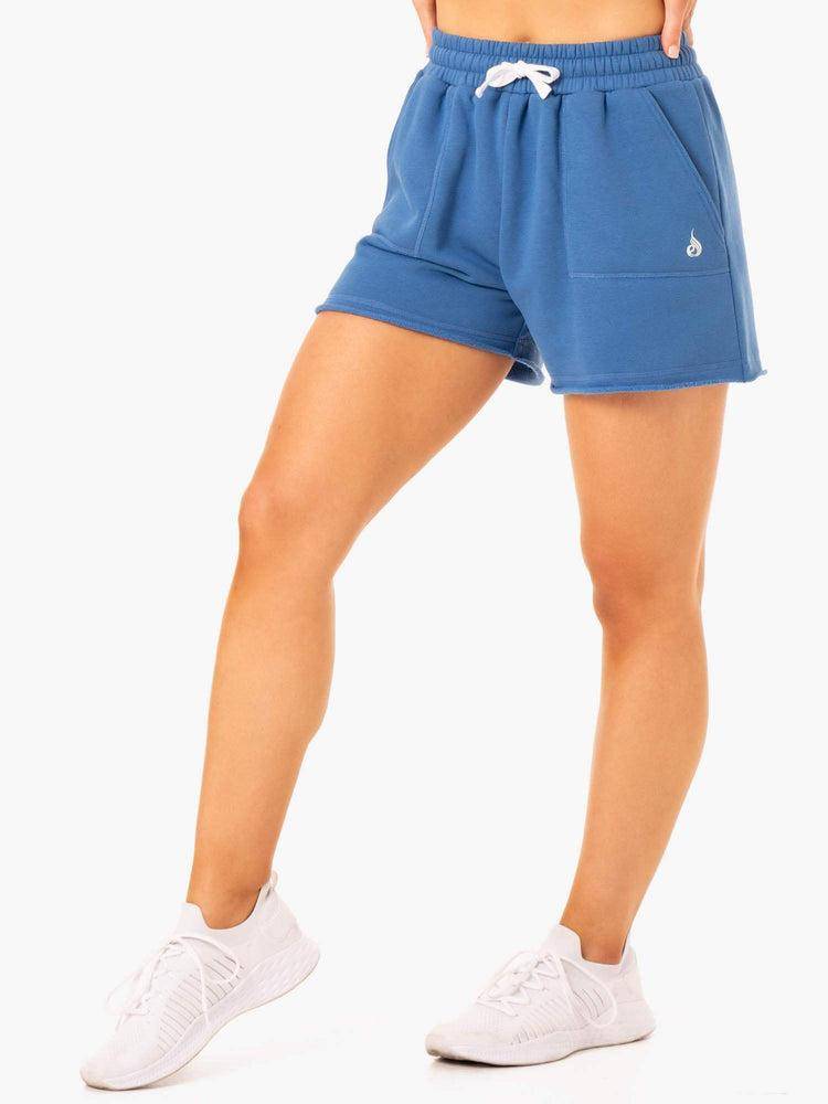 Szorty Damskie Ryderwear Women Shorts Ultimate Longline Track Niebieskie | PL2055RW