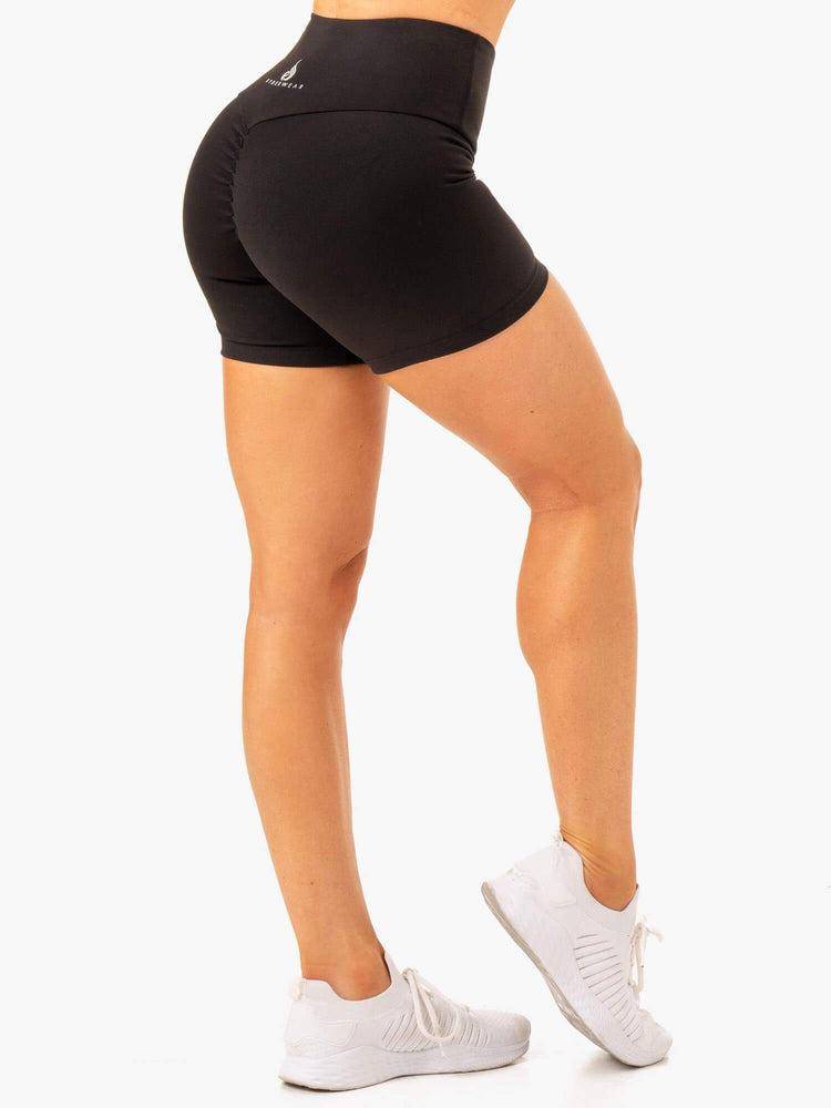 Szorty Damskie Ryderwear Women Shorts Vital Mid Length Scrunch Czarne | PL1977RW