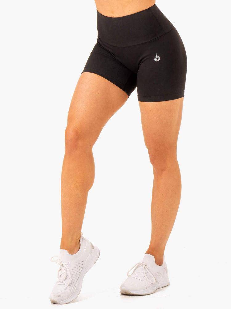 Szorty Damskie Ryderwear Women Shorts Vital Mid Length Scrunch Czarne | PL1977RW