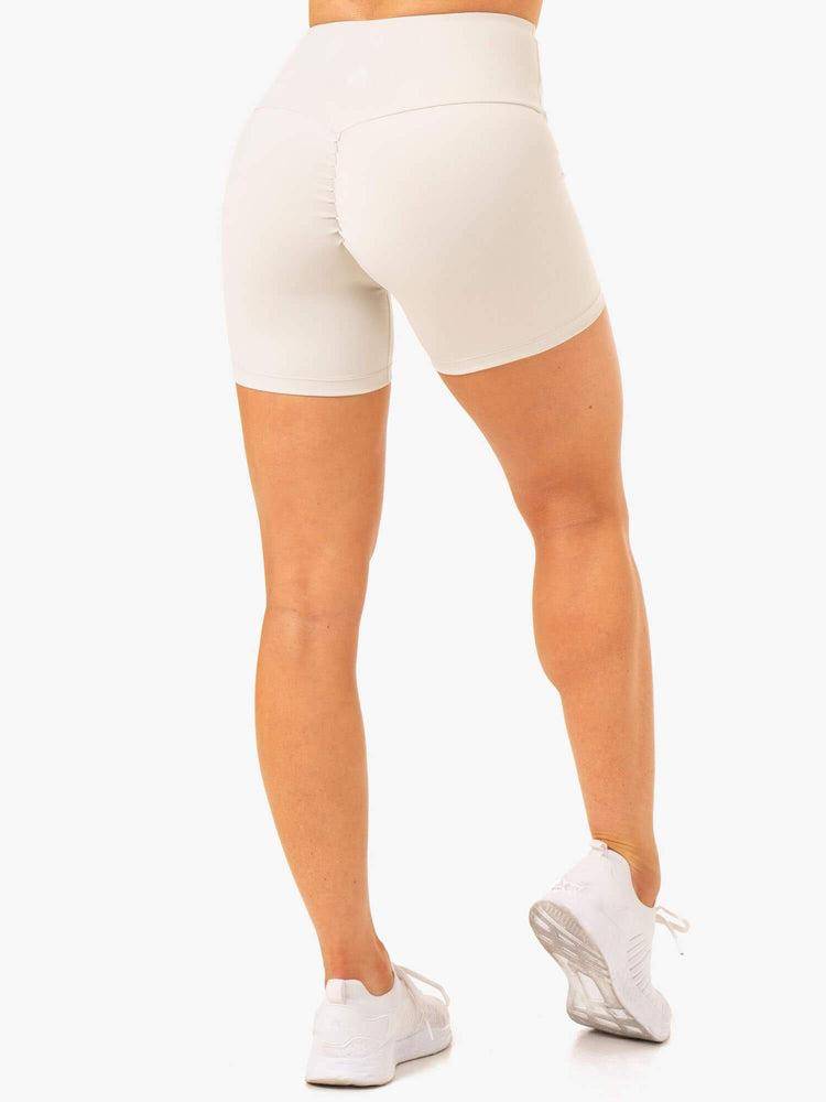 Szorty Damskie Ryderwear Women Shorts Vital Mid Length Scrunch Białe Szare | PL2007IS