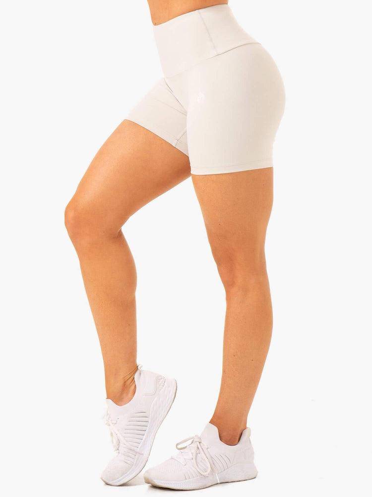 Szorty Damskie Ryderwear Women Shorts Vital Mid Length Scrunch Białe Szare | PL2007IS