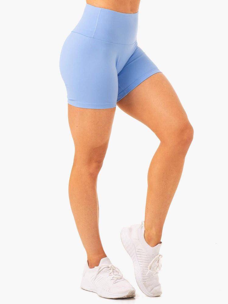 Szorty Damskie Ryderwear Women Shorts Vital Mid Length Scrunch Niebieskie | PL2015HK