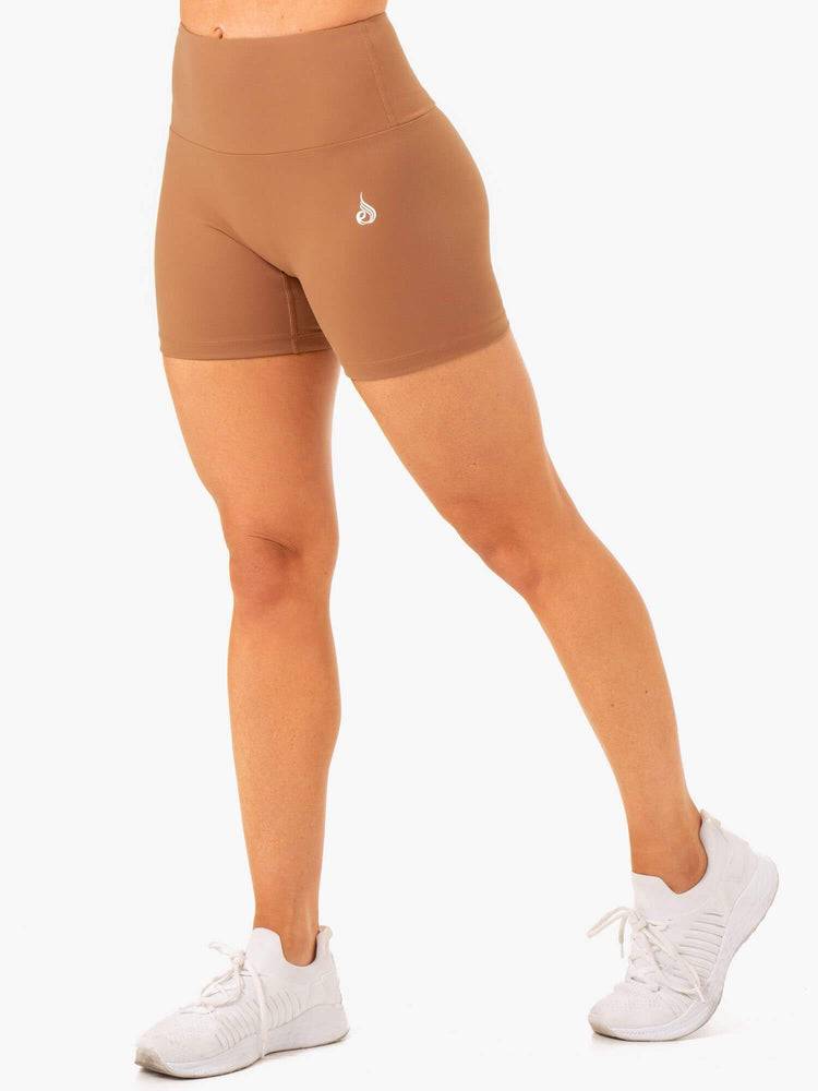 Szorty Damskie Ryderwear Women Shorts Vital Mid Length Scrunch Beżowe | PL2041HK