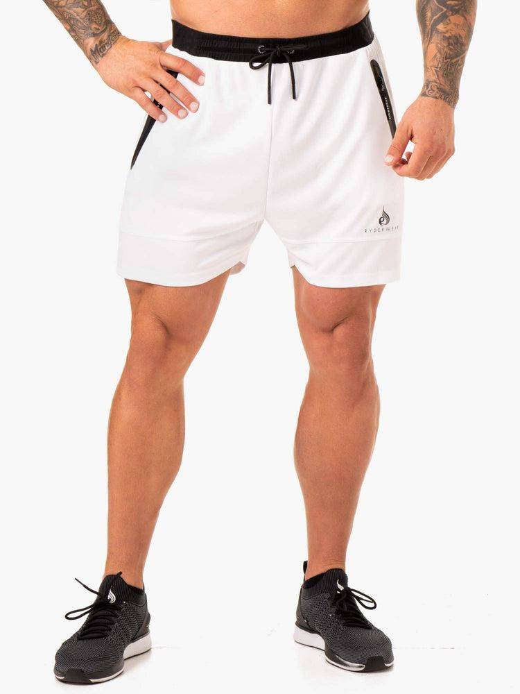 Szorty Męskie Ryderwear Men Shorts Action Mesh Białe | PL2813SO