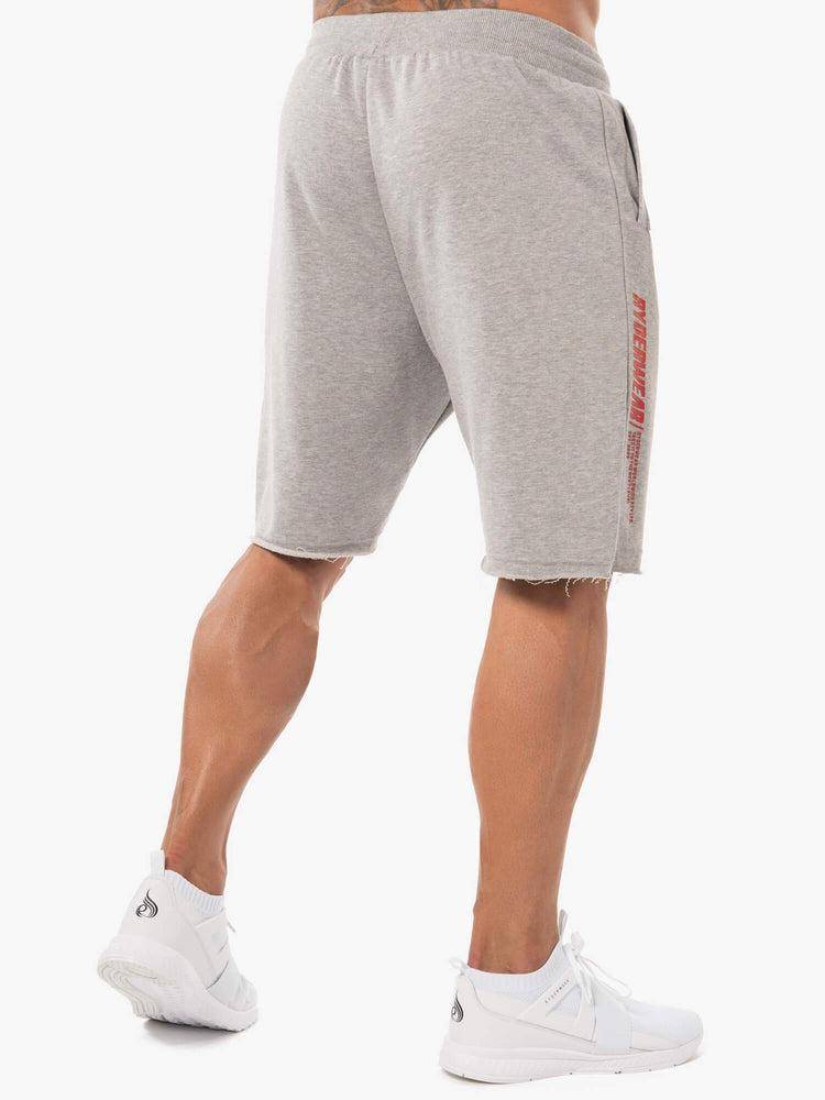 Szorty Męskie Ryderwear Men Shorts Block Fleece Track Szare Czerwone | PL2799MA