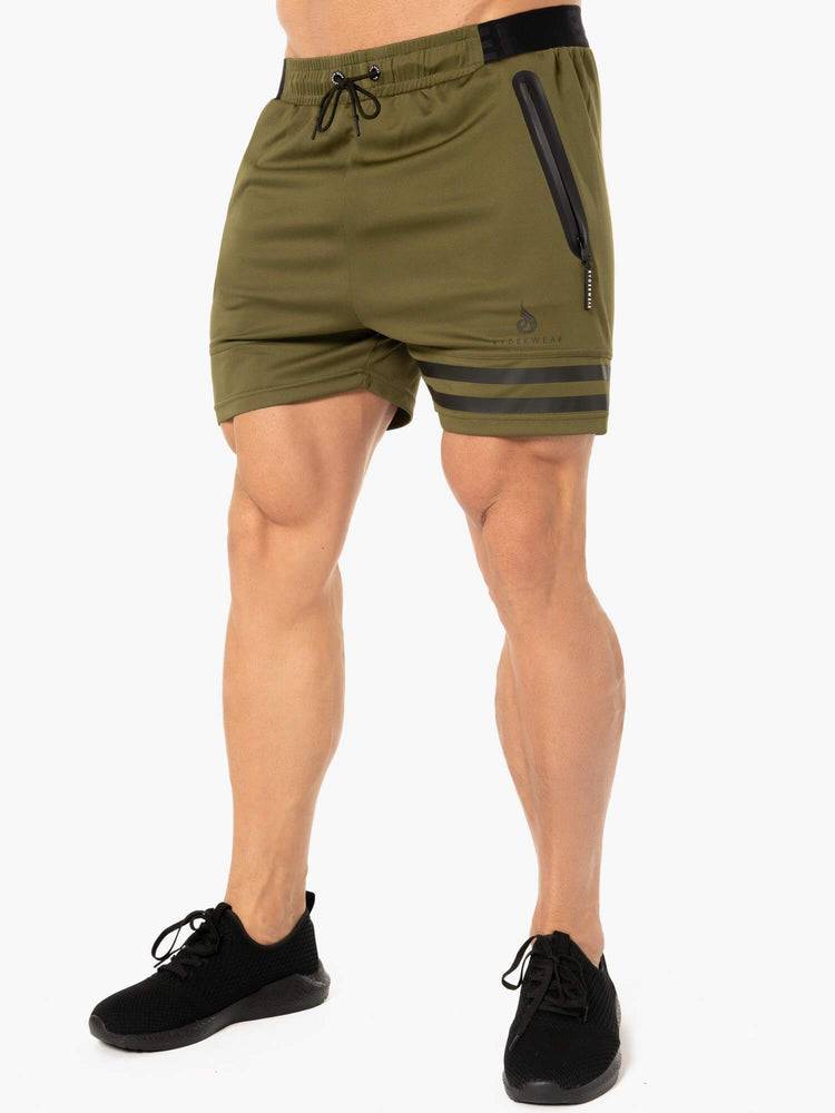 Szorty Męskie Ryderwear Men Shorts Evo Treningowe Khaki | PL2786DN