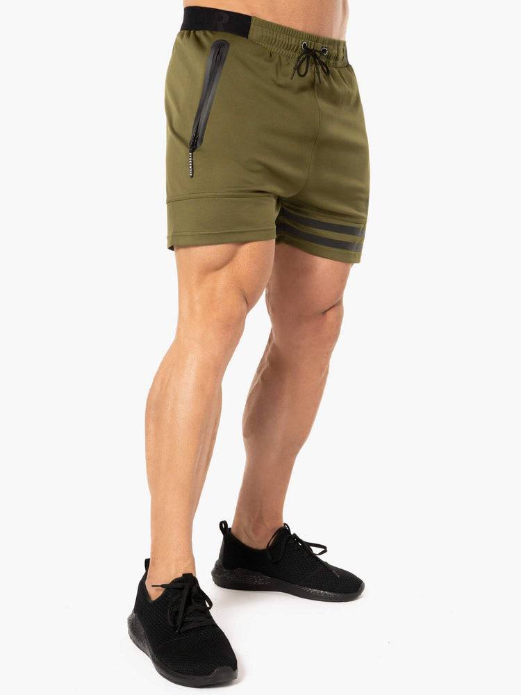 Szorty Męskie Ryderwear Men Shorts Evo Treningowe Khaki | PL2786DN