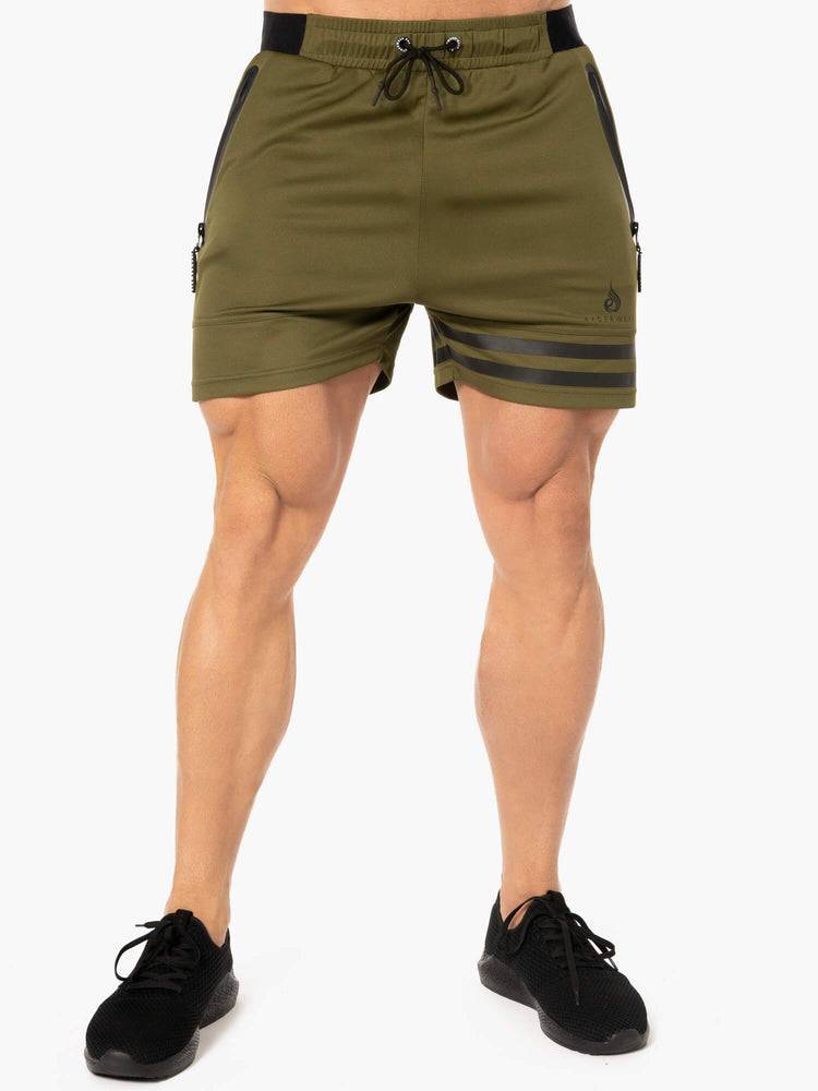 Szorty Męskie Ryderwear Men Shorts Evo Treningowe Khaki | PL2786DN