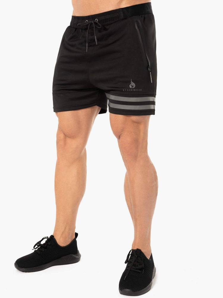 Szorty Męskie Ryderwear Men Shorts Evo Treningowe Czarne | PL2788AP