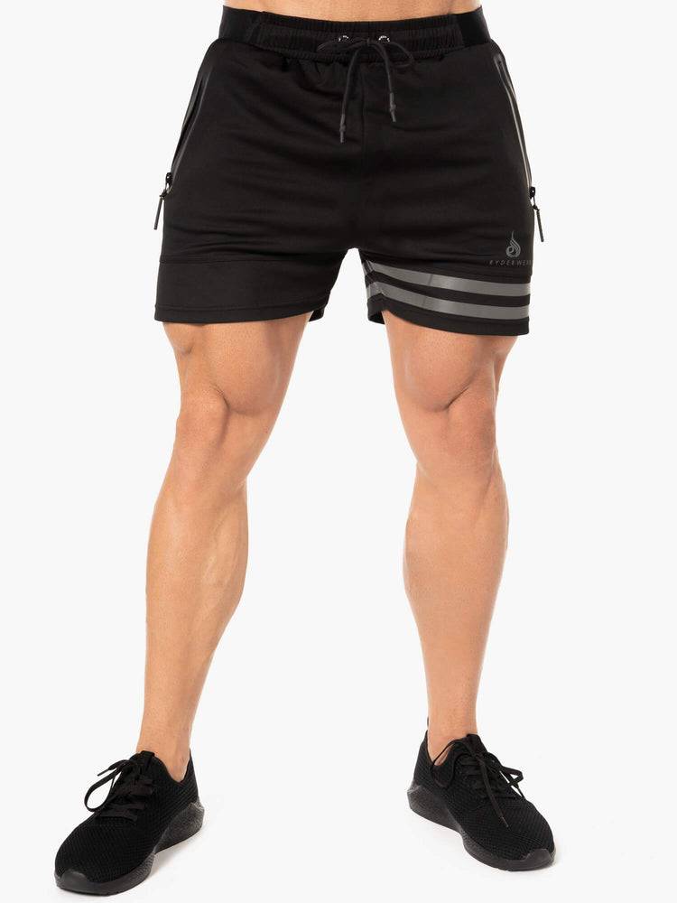 Szorty Męskie Ryderwear Men Shorts Evo Treningowe Czarne | PL2788AP