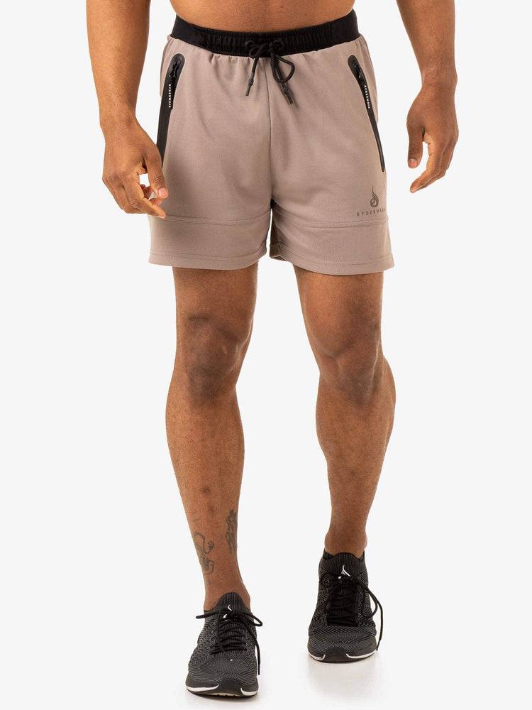 Szorty Męskie Ryderwear Men Shorts Overdrive Mesh Głęboka Brązowe | PL2758CE