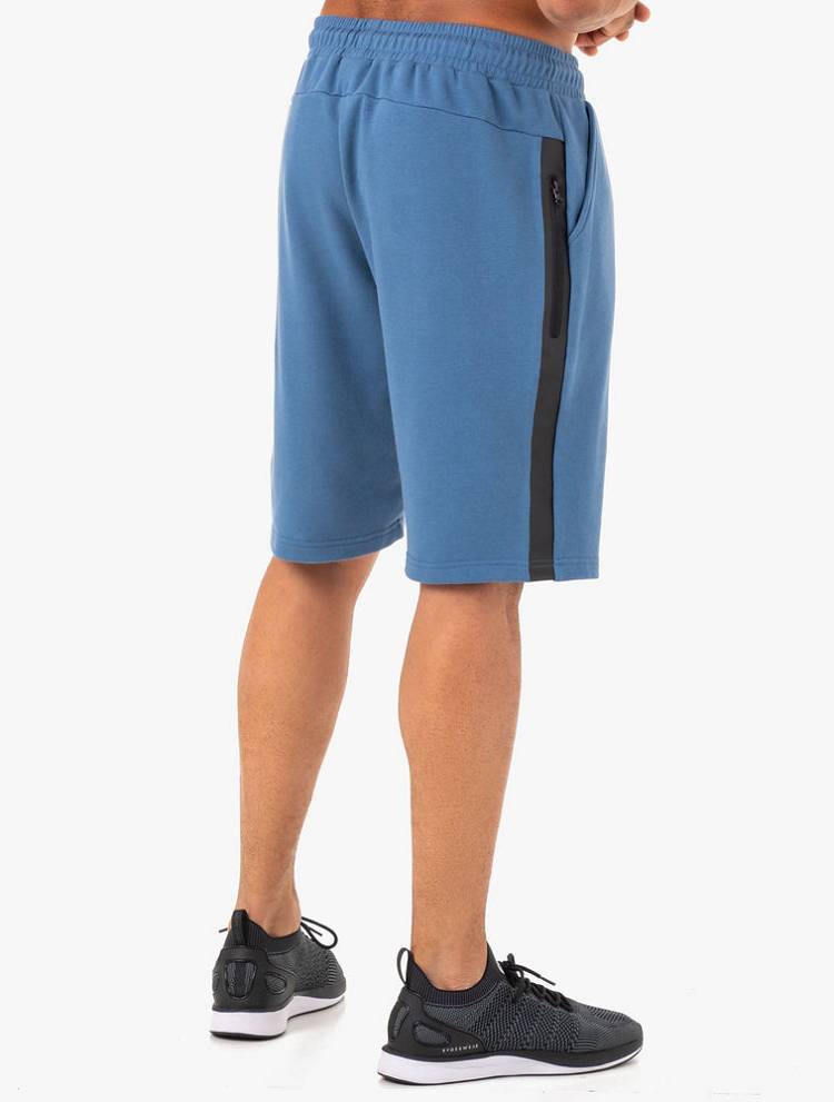 Szorty Męskie Ryderwear Men Shorts Restore Fleece Track Niebieskie | PL2739GL