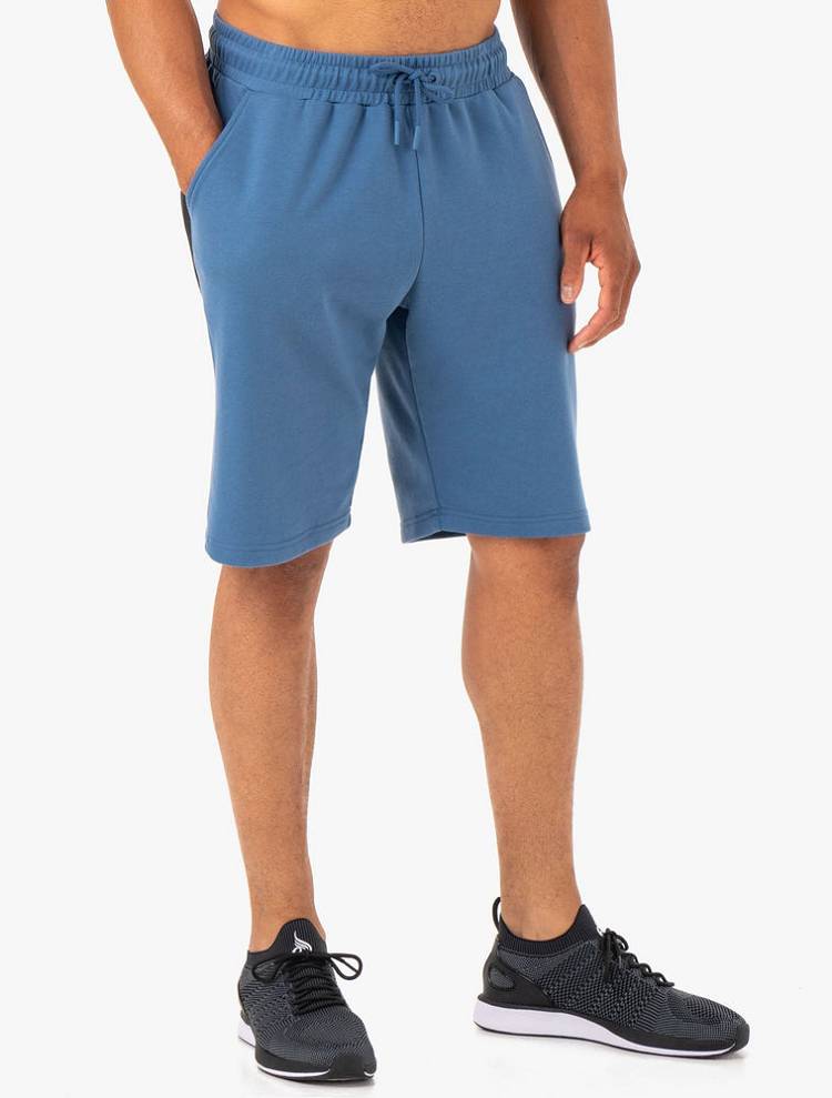 Szorty Męskie Ryderwear Men Shorts Restore Fleece Track Niebieskie | PL2739GL