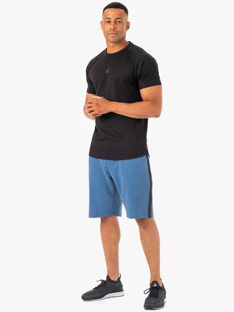 Szorty Męskie Ryderwear Men Shorts Restore Fleece Track Niebieskie | PL2739GL