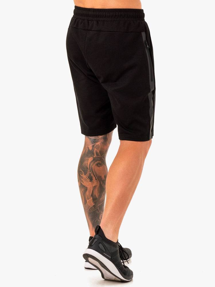 Szorty Męskie Ryderwear Men Shorts Restore Fleece Track Czarne | PL2740FM