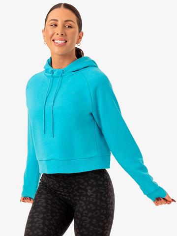 Bluzy Z Kapturem Damskie Ryderwear Women Hoodie Ultra Pullover Głęboka Turkusowe | PL2477TV