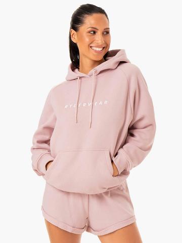 Bluzy Z Kapturem Damskie Ryderwear Women Hoodie Off Duty Fleece Różowe | PL2493GL