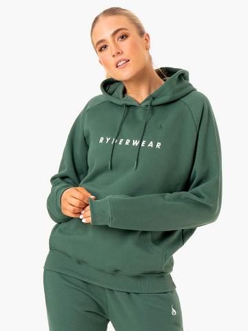 Bluzy Z Kapturem Damskie Ryderwear Women Hoodie Off Duty Fleece Zielone | PL2495DN