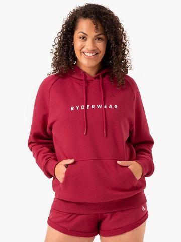 Bluzy Z Kapturem Damskie Ryderwear Women Hoodie Off Duty Fleece Bordowe | PL2496SO