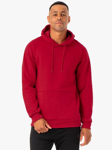 Bluzy Z Kapturem Męskie Ryderwear Men Hoodie Restore Pullover Bordowe | PL2666JJ