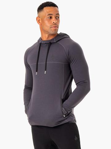 Bluzy Z Kapturem Męskie Ryderwear Men Hoodie Optimal Pullover Szare | PL2685BC