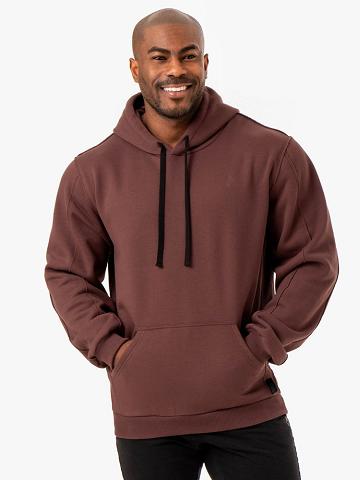 Bluzy Z Kapturem Męskie Ryderwear Men Hoodie Force Pullover Ciemny Czerwone | PL2692JJ