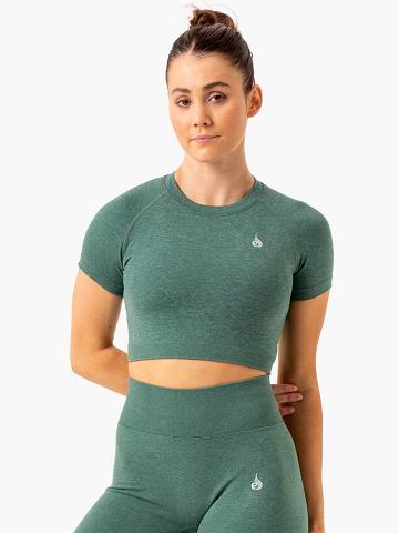 Koszulki Damskie Ryderwear Women T Shirts Essential Seamless Tee Zielone | PL1351WY