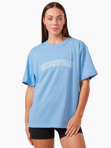 Koszulki Damskie Ryderwear Women T Shirts Oversized Niebieskie | PL1406TV