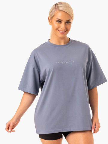 Koszulki Damskie Ryderwear Women T Shirts Staples Oversized Tee Szare | PL1429WY