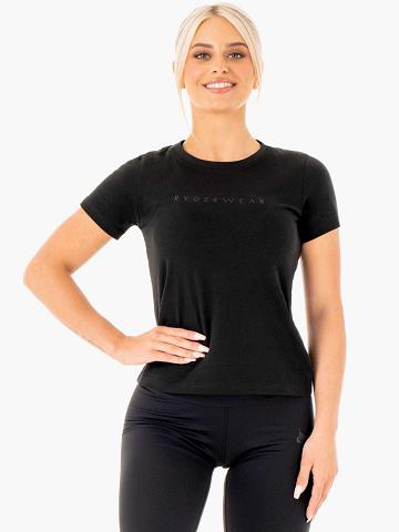 Koszulki Damskie Ryderwear Women T Shirts Motion Czarne | PL1459YU