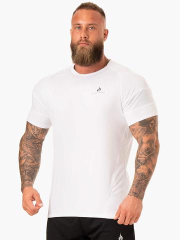 Koszulki Męskie Ryderwear Men T Shirts Action Mesh Białe | PL2966QZ