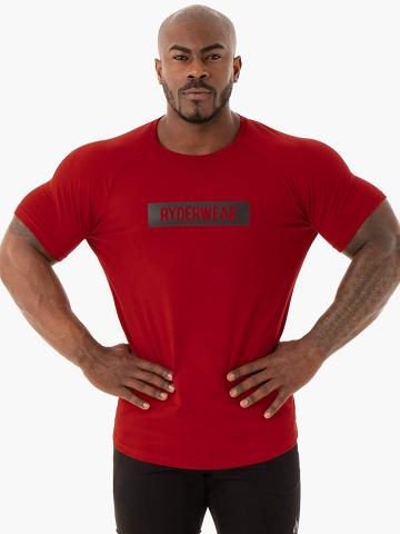 Koszulki Męskie Ryderwear Men T Shirts Base Czerwone | PL2953FM