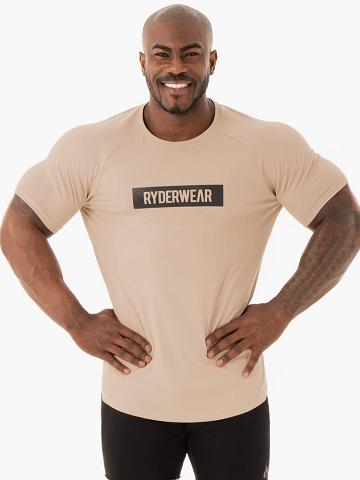 Koszulki Męskie Ryderwear Men T Shirts Base Brązowe | PL2954DN