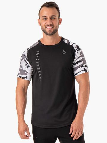 Koszulki Męskie Ryderwear Men T Shirts Camo Tech Mesh Białe Camo | PL2942NB