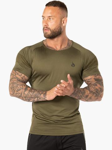 Koszulki Męskie Ryderwear Men T Shirts Evo Khaki | PL2929SO