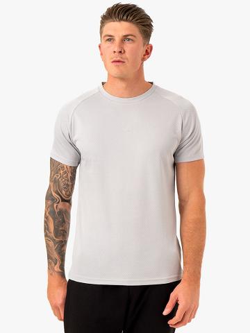 Koszulki Męskie Ryderwear Men T Shirts Enhance Białe Szare | PL2931PQ