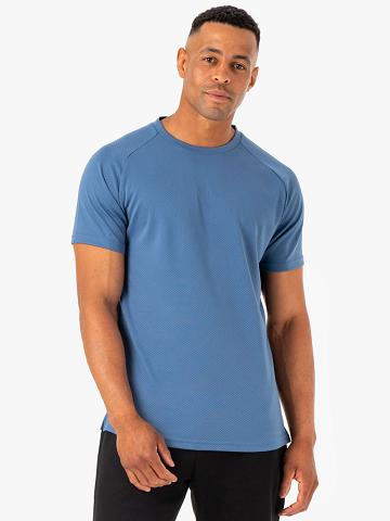 Koszulki Męskie Ryderwear Men T Shirts Enhance Niebieskie | PL2934UT