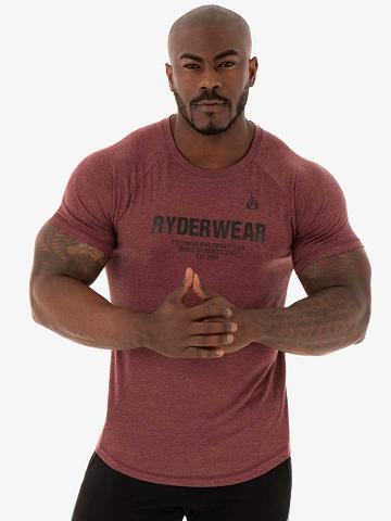 Koszulki Męskie Ryderwear Men T Shirts Focus Bordowe | PL2926GL