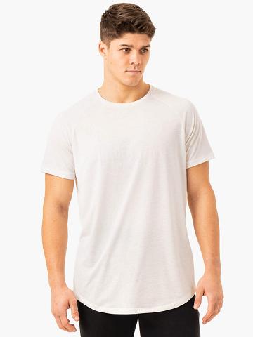 Koszulki Męskie Ryderwear Men T Shirts Heritage Białe | PL2904KI