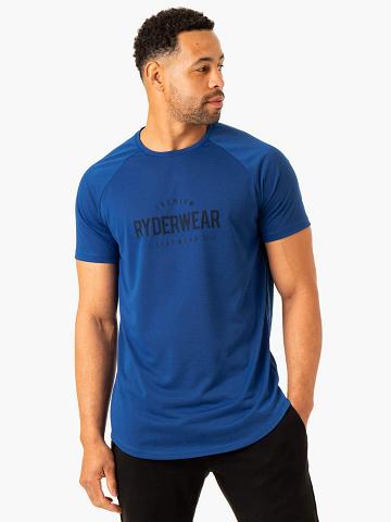 Koszulki Męskie Ryderwear Men T Shirts Heritage Jasny Niebieskie | PL2905JJ