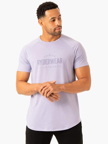 Koszulki Męskie Ryderwear Men T Shirts Heritage Lawenda | PL2906HK